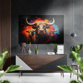Bull Brushed Aluminum Dibond Wall Art.